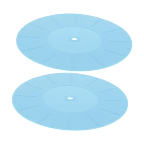 Kisangel 2 Stück Rekordmatte Vinyl-Player antirutschmatte plattenheber zubehör Kassettenrekorder Antistatische Aufzeichnungsmatte Aufzeichnungsblock Kieselgel Blue von Kisangel