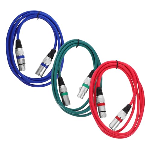Kisangel 3Stücke Teiliges Xlr Kabel Poliges Mikrofonkabel für Lautsprecher Xlr Stecker Buchse Stabile Klangwiedergabe Verwicklungsfreies Design für Einfachen von Kisangel