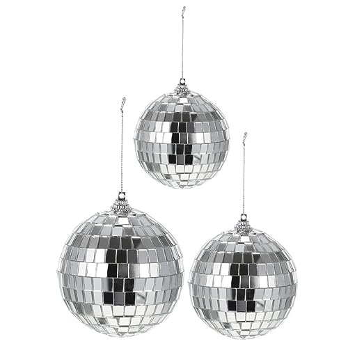 Kisangel 6 Stück Spiegelkugelverzierung Party Dekorationen Ball Disco - Spiegel-Disco Lichteffekt Discokugel Diskokugel zum Aufhängen Discokugeln Ornamente Glas Silber von Kisangel