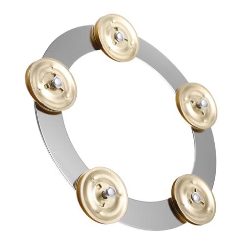 Kisangel Hi Hat Glocke Trommel Tamburin Montiertes Becken Mit Ersatzteil Hat Hi Hat Tamburin Goldener Edelstahl von Kisangel
