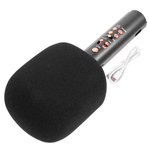 Kisangel Mikrofon-Schwammhülle Lautsprecher Handmikrofon zum Singen tragbares Mikrofon Handheldmikrofon Abs Black von Kisangel