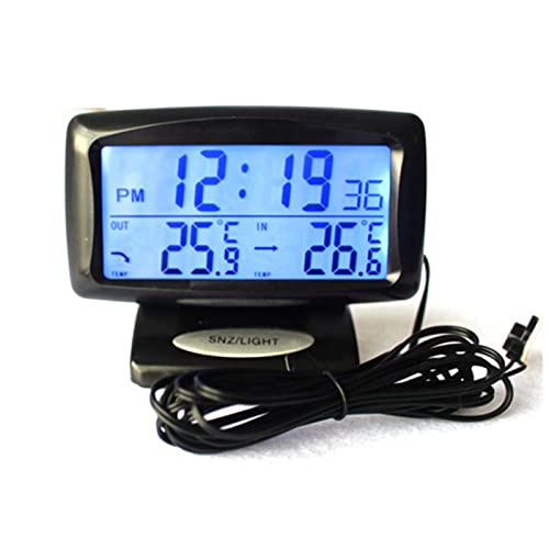 2 in 1 Auto Kit Elektronische Uhr LED Thermometer, Innen und Außen Dual Temperatur Messwerkzeug von Kisbeibi