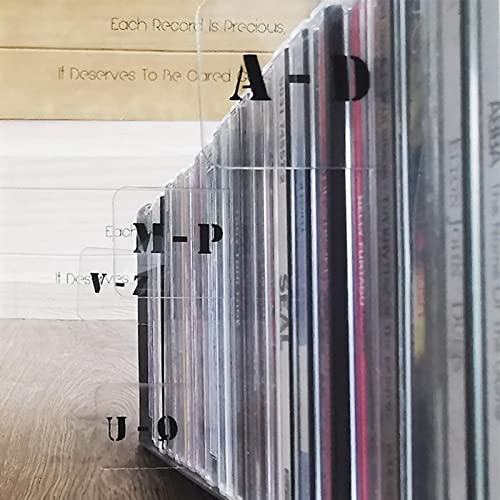 6 Stück A-Z Vinyl-Schallplatten-Trennblätter, Karteikarten, CD-Plattenspieler, Musik, Klassifizierung, Karte für Vinyl-Schallplatten-Regal-Aufbewahrung (CD-Querformat) von Kisbeibi