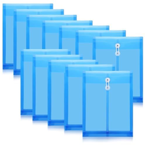 Kissmii 12er-Pack Umschläge mit Knopf- und Kordelverschluss, Erweiterbare Aktenordner, Dokumentenmappen, für Schule, Büro und Zuhause von Kissmii