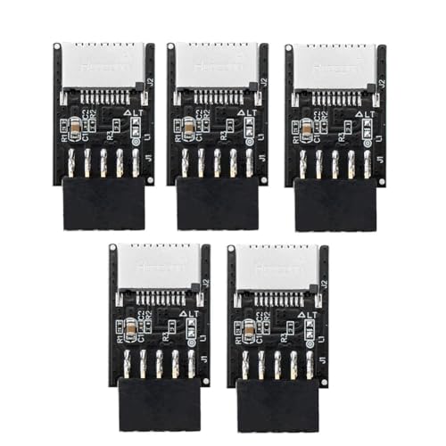 Kissmii 5 Stück USB-Frontpanel-Adapter Typ E-Buchse auf USB 2.0 9-Polige Buchse, Adapter-Header für Computer-Motherboard H8WD, Langlebig, Einfach zu Verwenden Kissmii 5 Stück USB-Frontpanel-Adapter Typ E-Buchse auf USB 2.0 9-Polige Buchse, Adapter-Header für Computer-Motherboard H8WD, Langlebig, Einfach zu Verwenden von Kissmii