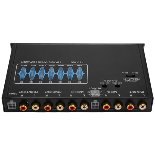 Kissmii 7-Band Auto Equalizer Audio EQ Tuning Crossover Verstärker Parametrischer Auto Vorverstärker Audio Equalizer +-12dB von Kissmii