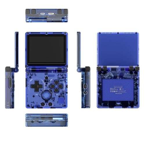 Kisss RG35XX SP 3.5 Zoll 64G mit 5000 Spielen (Blau Transparent) von Kisss