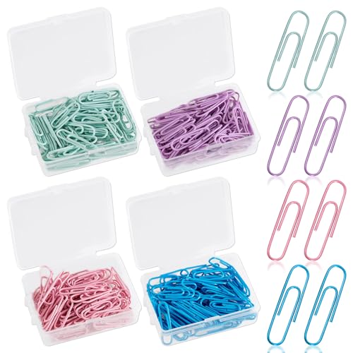 200 Stück Büroklammern Bunt, Büroklammer 28mm, Klein Büromaterial, Metall Büroklammern Motiv, Paper Clips für Schule Bürobedarf in der Box für Sortieren und Befestigen von Dokumenten 200 Stück Büroklammern Bunt, Büroklammer 28mm, Klein Büromaterial, Metall Büroklammern Motiv, Paper Clips für Schule Bürobedarf in der Box für Sortieren und Befestigen von Dokumenten von Kisstta
