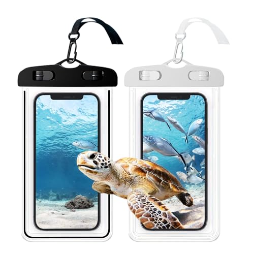 Kisstta wasserdichte Handyhülle, [2 Stück] 7,5 Zoll Unterwasser Handyhülle, Handy wasserdichte Hülle, TPU, Für iPhone 16 15 Plus 14 13 12 11 Pro Max Samsung S24 S23 S22 Ultra von Kisstta