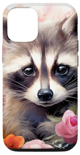 Hülle für iPhone 14 Süßes Baby-Waschbär, umgeben von orangefarbenen und rosa Blumen Hülle für iPhone 14 Süßes Baby-Waschbär, umgeben von orangefarbenen und rosa Blumen von Kit
