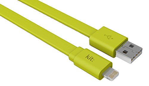 Kit FRESH MFI Ladekabel / Datenkabel / Sync-Kabel mit Lightning Anschluss und LED Statusanzeige für Apple iPhone, iPad und iPod - Grün von Kit