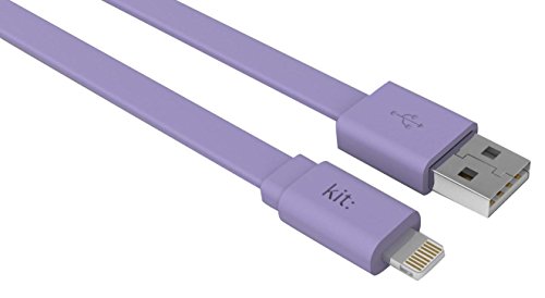 Kit FRESH MFI Ladekabel / Datenkabel / Sync-Kabel mit Lightning Anschluss und LED Statusanzeige für Apple iPhone, iPad und iPod - Violett von Kit