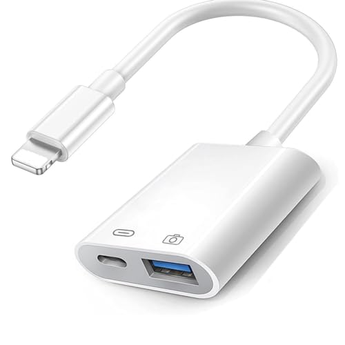 Adapter für i Phone USB auf Lightning OTG Adapter Kabel mit 10W Ladeport und USB 3.0 Kamera-Adapter Lightning auf USB Adapter für iPad USB Stick Flash-Laufwerk Mikrofon Tastatur Maus usw. von Kitbox