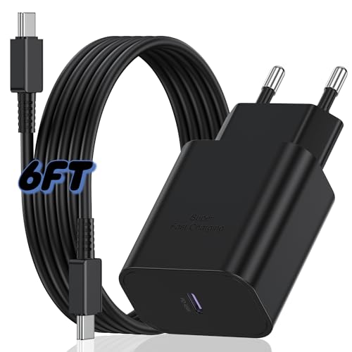 Samsung Schnellladegerät, 45W USB C Ladegerät, Type C Ladestecker Netzteil mit Ladekabel 2M Original für Samsung Galaxy S23 Ultra/S23+/S22+/S21 /S20/S10+/Z Fold 3/A53 5G/Note 20 Ultra/Note10+/iPad Pro von Kitminun