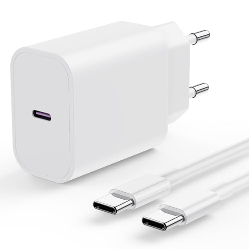 iPhone 15 Schnellladegerät, 20W USB C Ladegerät für Apple iPhone 15/15 Pro/15 Pro Max/15 Plus, iPad Pro 12.9/4/3th/Air/Mini/6 Gen, iPad Ladestecker Power Adapter Netzteil mit 2M Typ C Ladekabel Lang von Kitminun