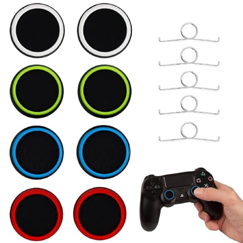 Joystick Kappen,Thumbstick Grip Caps,Grip Joystick Cap Analog 4Paar Gummi Joystick mit 5PC Metall Trigger Federn Game Controller Zubehör für PS5 PS4 Xbox 360 PS3 Joystick Aufsätze Joystick Kappen,Thumbstick Grip Caps,Grip Joystick Cap Analog 4Paar Gummi Joystick mit 5PC Metall Trigger Federn Game Controller Zubehör für PS5 PS4 Xbox 360 PS3 Joystick Aufsätze von Kiuiom