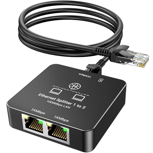 KiWiBiRD LAN Splitter 1 auf 2, Ethernet Splitter Switch 2port, Netzwerk Verteiler RJ45 Kabel Adapter HUB Netzwerkverteiler 1000Mbps für Cat 8 7 6 5 5e Kompatible mit Router TV Box PC Laptop PS5 KiWiBiRD LAN Splitter 1 auf 2, Ethernet Splitter Switch 2port, Netzwerk Verteiler RJ45 Kabel Adapter HUB Netzwerkverteiler 1000Mbps für Cat 8 7 6 5 5e Kompatible mit Router TV Box PC Laptop PS5 von KiwiBird