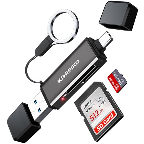 KiWiBiRD USB C 3.1 Kartenleser, Micro SD auf Typ C USB 3.0 SD Kartenadapter für SDHC SDXC MicroSD UHS-I Karten Kompatibel mit MacBook Air Pro, iMac, iPad Pro Air, Mac, Galaxy S23/S24, Android von KiwiBird