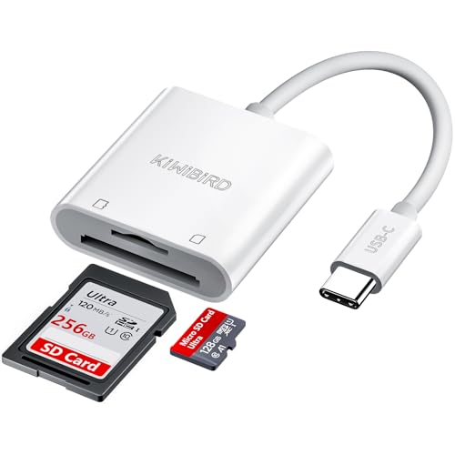 KiWiBiRD USB C SD Kartenleser, Micro SD auf Typ C Speicherkarten Adapter, Kartenlesegerät für SDHC SDXC UHS-I Karte Kompatibel mit Mac, iPad Pro Air 2020/2021, iPhone 15, Galaxy S21/S22/S23, Xiaomi von KiwiBird