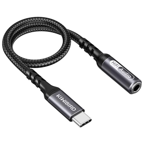 KiwiBird USB-C Typ C auf 3,5mm Kopfhörer Audio Jack Klinke Adapter AUX Klinkenadapter mit DAC Chipset, USB-C Mikrofon Adapter kompatibel mit Handy, MacBook, Tablet, Windows PC, TRRS 4-polig KiwiBird USB-C Typ C auf 3,5mm Kopfhörer Audio Jack Klinke Adapter AUX Klinkenadapter mit DAC Chipset, USB-C Mikrofon Adapter kompatibel mit Handy, MacBook, Tablet, Windows PC, TRRS 4-polig von KiwiBird