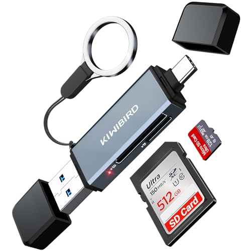 KiWiBiRD USB C 3.1 Kartenleser, Micro SD auf Typ C USB 3.0 SD Kartenadapter für SDHC SDXC MicroSD UHS-I Karten Kompatibel mit MacBook Air Pro, iMac, iPad Pro Air, Mac, Galaxy S23/S24, Android von KiwiBird