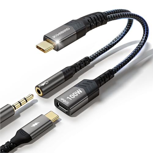 KiwiBird USB C auf Klinke Adapter und Laden, USBC Kopfhörer Adapter Audio Klinke 3,5 Hi Fi DAC mit PD 100W Schnellladung, Kompatibel mit iPad iPhone 16 15 Plus Pro Max Galaxy S25 S24 MacBook Android KiwiBird USB C auf Klinke Adapter und Laden, USBC Kopfhörer Adapter Audio Klinke 3,5 Hi Fi DAC mit PD 100W Schnellladung, Kompatibel mit iPad iPhone 16 15 Plus Pro Max Galaxy S25 S24 MacBook Android von KiwiBird