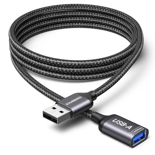 KiwiBird USB Verlängerung Kabel 2m, USB Verlängerungskabel A Stecker auf Typ A Buchse Extension Extender Cable für Strom und Daten Kompatibel mit Maus Tastatur Webcam Kamera PS5 PC Laptop Mac Drucker von KiwiBird