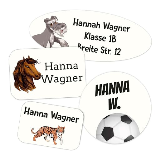 Kiwistar - 500 Namensschilder für Kleidung Rolle mix Set - weiß - Namensaufkleber Kinder Schule zum aufbügeln mit Bügeleisen - Wäscheetiketten zum aufbügeln - Wunschtext waschmaschinenfest von Kiwistar