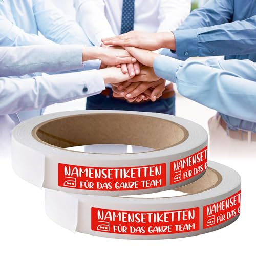 Kiwistar - Namensschilder für Kleidung Rolle 6x1 cm - rot - Namensaufkleber Erwachsene für Teams, Schwestern, Uniform, Mannschaftsbekleidung - Wäscheetiketten zum aufbügeln - waschmaschinenfest von Kiwistar