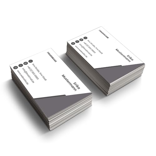 Kiwistar Visitenkarten ab 100 Stück, 400g-Karton, mit Wunschtext Design 1 - Text, Schriftart und Farben individuell personalisiert Querformat, 1-seitig von Kiwistar