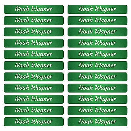 Klebeetiketten - Aufkleber 46x7 mm 120 Stück - Irish Green - mit Wunschtext - Name - personalisiert - Namensaufkleber - für Jugendliche - Firma - Universität - Schule - Kinder - KITA von Kiwistar