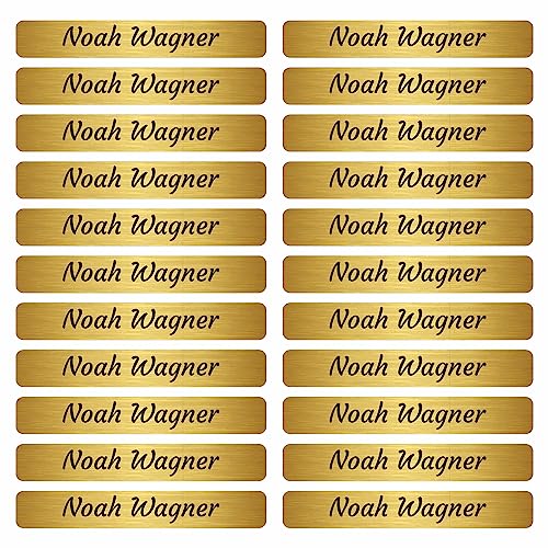 Klebeetiketten - Aufkleber 46x7 mm 180 Stück - Design Gold - mit Wunschtext - Name - personalisiert - Namensaufkleber - für Jugendliche - Firma - Universität - Schule - Kinder - KITA von Kiwistar