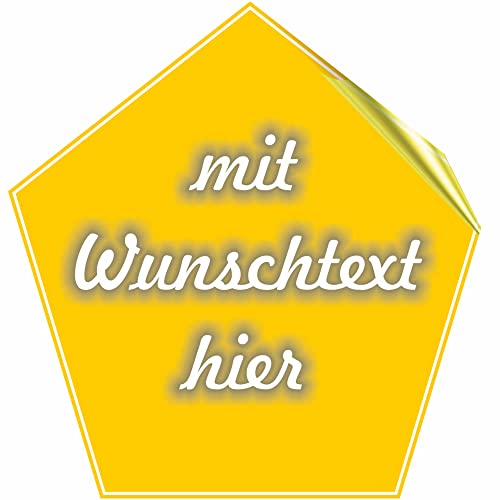 Klebeetiketten - Aufkleber - Design Fünfeck - mit Wunschtext - Bild - Logo - personalisiert - Namensaufkleber - benutzerdefiniert für Firmenlogos - Schule - Kinder - KITA von Kiwistar