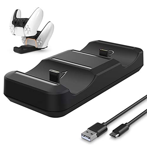 PS5-Controller-Lader mit USB-Dual-Tankstellenzubehör PS5-Joystick-Loader/Schnellfüller für PS5-Joystick Wireless-Füllbasis mit Dual-Joysticks für PS5-Controller von Kiyicjk