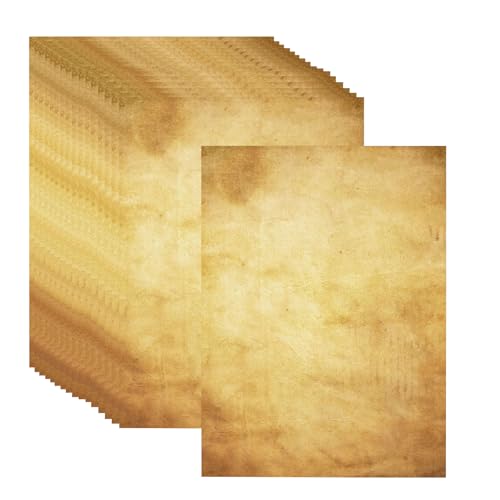 50 Blatt Vintage Briefpapier, 100GMS Premium A4 Beidseitig Bedruckt, Altes Papier, Mittelalterliches Briefpapier Antik Briefpapier für Drucken, Schreiben von Briefen, DIY Dekoration(8.26x11zoll) von KkvoGmle