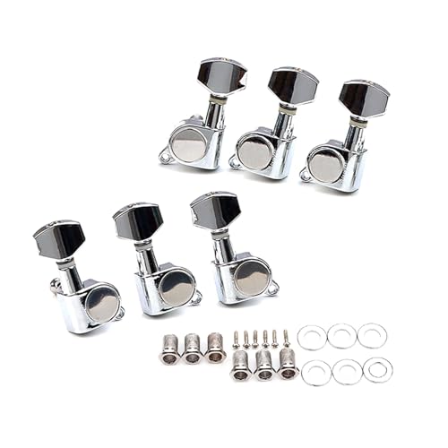 3L3R Gitarrensaiten-Stimmwirbel, Ersatz-Set, versiegeltes Gitarren-Maschinenkopf-Gitarren-Stimmgerät-Set für E-Gitarre, 6 Stück von Klaisy
