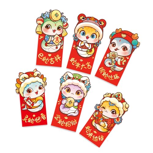 Briefumschläge für chinesische Rötungen, Frühlingsfest, Glück, Geld, Segen, Rötungen, Papier, Geldtasche, 6 Stück Briefumschläge für chinesische Rötungen, Frühlingsfest, Glück, Geld, Segen, Rötungen, Papier, Geldtasche, 6 Stück von Klaisy