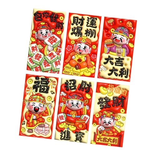 Briefumschläge für das Jahr 2025, Schlangenjahr, Rötungen, Pakete für chinesisches Neujahrsfest, Frühlingsfest, 6 Stück von Klaisy