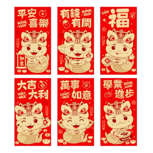 Briefumschläge für das chinesische Neujahrsfest 2025, Schlangen-Zodiacs, 6 Stück Briefumschläge für das chinesische Neujahrsfest 2025, Schlangen-Zodiacs, 6 Stück von Klaisy