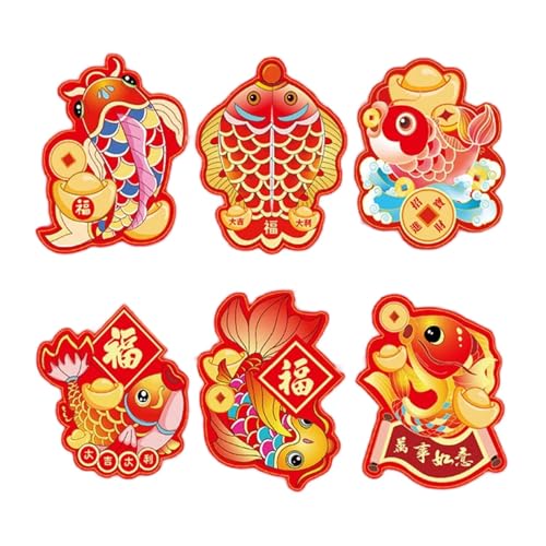 Briefumschläge mit chinesischem Drachen, 6 Stück, Papier, Geldtasche, Segen, Rötungen, Frühlingsfest, Glück, Geldtasche von Klaisy