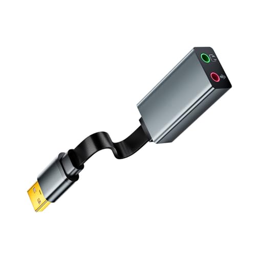 Klaisy Externe USB-Soundkarte, 3,5 mm Audioanschluss für Kopfhörer und Mikrofon, Aluminiumgehäuse Klaisy Externe USB-Soundkarte, 3,5 mm Audioanschluss für Kopfhörer und Mikrofon, Aluminiumgehäuse von Klaisy