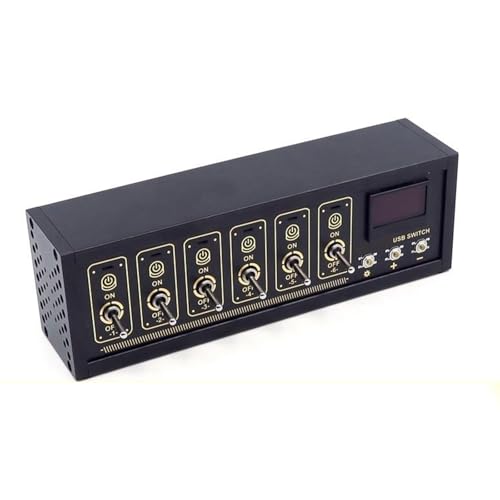 USB-Hubs, 6 Anschlüsse, USB-Hubs, Splitter, tragbar, Aluminium, USB-Daten-Hubs, Expander mit einzelnen Schaltern, Adapter für PC und Computer von Klaisy