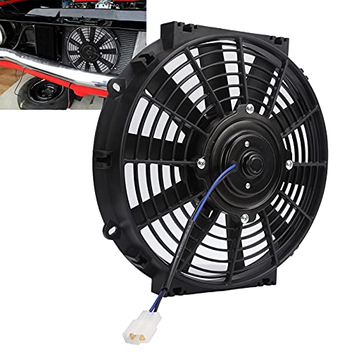 Klanata 10-Zoll-24-V-Schlank-Elektrolüfter, 80 W, 2100 U/min mit 10 geraden Flügeln, universeller Kfz-Kühlerlüfter für Autos von Klanata