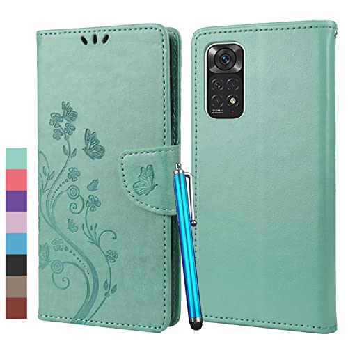 Klapber HandyHülle für Xiaomi Redmi Note 11 Ledertasche Hülle für Redmi Note 11 Klapphülle Beutel mit Kartenfach & Stehen Handschlaufe Weich Silikon Schutz Hülle für Redmi Note 11 4G, Grün Klapber HandyHülle für Xiaomi Redmi Note 11 Ledertasche Hülle für Redmi Note 11 Klapphülle Beutel mit Kartenfach & Stehen Handschlaufe Weich Silikon Schutz Hülle für Redmi Note 11 4G, Grün von Klapber