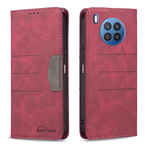 Klapber Handyhülle für Huawei Nova 8i Leder Tasche Hülle für Huawei Nova 8i Klapphülle Beutel mit ID Kartensteckplatz & Stehen Schutz Cover Weich Silikon Schale Hülle für Huawei Nova 8i, Rot Klapber Handyhülle für Huawei Nova 8i Leder Tasche Hülle für Huawei Nova 8i Klapphülle Beutel mit ID Kartensteckplatz & Stehen Schutz Cover Weich Silikon Schale Hülle für Huawei Nova 8i, Rot von Klapber