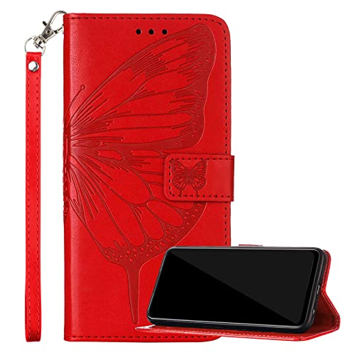 Klapber Handyhülle für VIVO V20 SE, Hülle VIVO V20 SE Ledertasche mit Schmetterlingsprägung Klapphülle Beutel mit Kartenfach & Stehen Silikon Handy Hüllen für VIVO V20 SE, Rot Klapber Handyhülle für VIVO V20 SE, Hülle VIVO V20 SE Ledertasche mit Schmetterlingsprägung Klapphülle Beutel mit Kartenfach & Stehen Silikon Handy Hüllen für VIVO V20 SE, Rot von Klapber