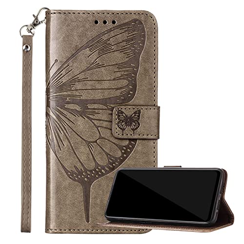 Klapber Handyhülle für Vivo Y33s Y21s, Hülle Vivo Y33s Y21s Ledertasche mit Schmetterlingsprägung Klapphülle Beutel mit Kartenfach & Stehen Silikon Handy Hüllen für Vivo Y33s Y21s, Grau Klapber Handyhülle für Vivo Y33s Y21s, Hülle Vivo Y33s Y21s Ledertasche mit Schmetterlingsprägung Klapphülle Beutel mit Kartenfach & Stehen Silikon Handy Hüllen für Vivo Y33s Y21s, Grau von Klapber