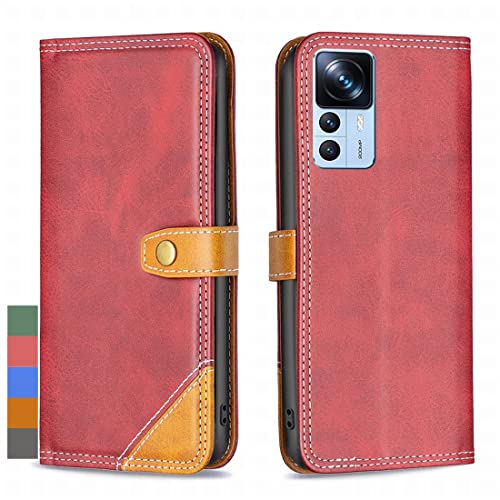Klapber Handyhülle für Xiaomi 12T Leder Tasche für Xiaomi 12T Klapphülle Beutel mit Kartenfach Stehen Schutz Case weiche Silikon Hüllen für Xiaomi 12T, Rot Klapber Handyhülle für Xiaomi 12T Leder Tasche für Xiaomi 12T Klapphülle Beutel mit Kartenfach Stehen Schutz Case weiche Silikon Hüllen für Xiaomi 12T, Rot von Klapber
