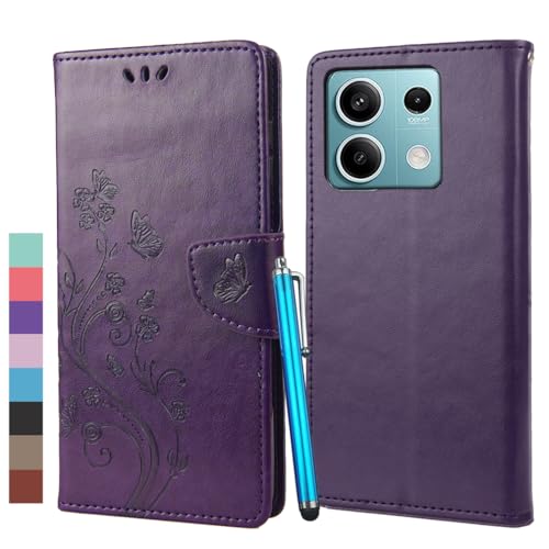 Klapber Handyhülle für Xiaomi Redmi Note 13 5G Ledertasche Hülle für Redmi Note 13 5G Klapphülle Beutel mit Kartenfach Handschlaufe Weich Silikon Schutz Hülle für Redmi Note 13 5G, Violett Klapber Handyhülle für Xiaomi Redmi Note 13 5G Ledertasche Hülle für Redmi Note 13 5G Klapphülle Beutel mit Kartenfach Handschlaufe Weich Silikon Schutz Hülle für Redmi Note 13 5G, Violett von Klapber