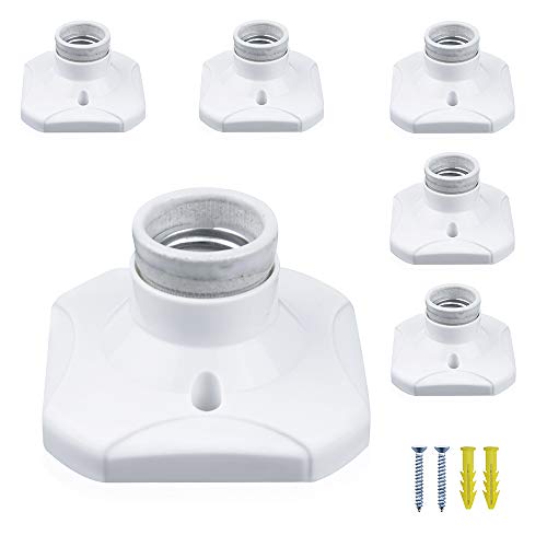 Klarlight 6 Stücks Edison Schraube E27 Wandfassung Porzellan Lampenfassung Hitzebeständig Deckenmontage Lampen Decken Fassung, Quadrat, AC 220V 10A, Weiß Kein Kabel ABS Kunststoff Glühbirne Sockel Klarlight 6 Stücks Edison Schraube E27 Wandfassung Porzellan Lampenfassung Hitzebeständig Deckenmontage Lampen Decken Fassung, Quadrat, AC 220V 10A, Weiß Kein Kabel ABS Kunststoff Glühbirne Sockel von Klarlight